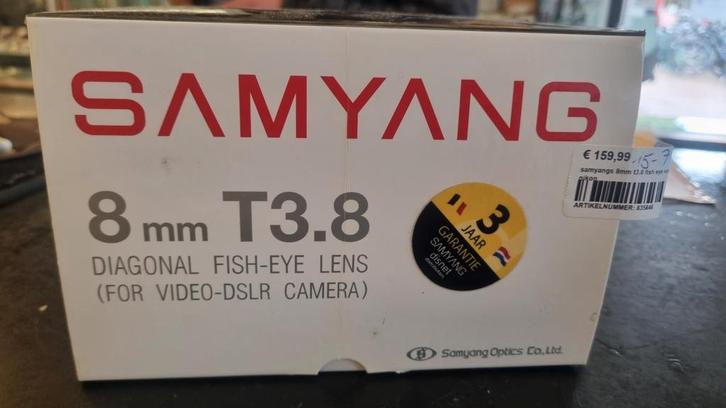 Nieuwe Samyang 8mm T3.8 Fisheye Lens - Video DSLR, Audio, Tv en Foto, Fotografie | Lenzen en Objectieven, Nieuw, Groothoek Fisheye-lens