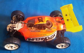 Vintage Kyosho Inferno DX 4WD met een Kyosho GS21 (3,5cc) beschikbaar voor biedingen