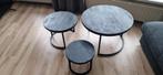 Driedelige salontafel, Huis en Inrichting, Tafels | Salontafels, Ophalen, 50 tot 100 cm, Rond, 50 tot 100 cm