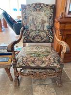 Antieke Eikenhouten Stoel met Tapestry Bekleding, Ophalen