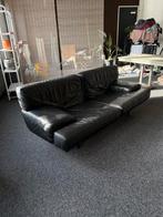 Zwart leren bank vintage, 150 tot 200 cm, Tweepersoons, Ophalen of Verzenden, Zo goed als nieuw