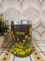 Brabantia vintage bruin blik boterbloem "THEE", Verzamelen, Blikken, Ophalen of Verzenden