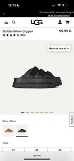 UGG GoldenGlow Sandalen - Zwart, Kleding | Dames, Schoenen, Ophalen, Zo goed als nieuw, Zwart, Slippers