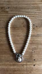 Ketting met grote kunststof parels, Sieraden, Tassen en Uiterlijk, Kettingen, Ophalen of Verzenden, Zo goed als nieuw, Zilver