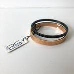 Set van 2 armbanden - Zwart en Goudkleurig, Sieraden, Tassen en Uiterlijk, Armbanden, Ophalen of Verzenden, Nieuw, Zwart, Staal