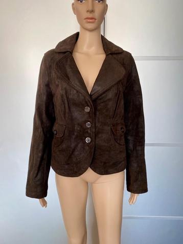 i679 Echt-leren jasje mt. 42=L colbert blazer jas leer bruin beschikbaar voor biedingen