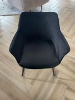 6 Zwarte Velvet Eetkamerstoelen zgan, Zwart, Ophalen of Verzenden, Zo goed als nieuw, Stof