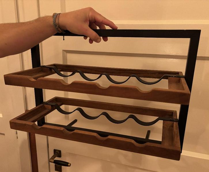 Wijnrek, Huis en Inrichting, Woonaccessoires | Wijnrekken, Gebruikt, Minder dan 50 cm, Hout, 5 tot 15 flessen, Ophalen