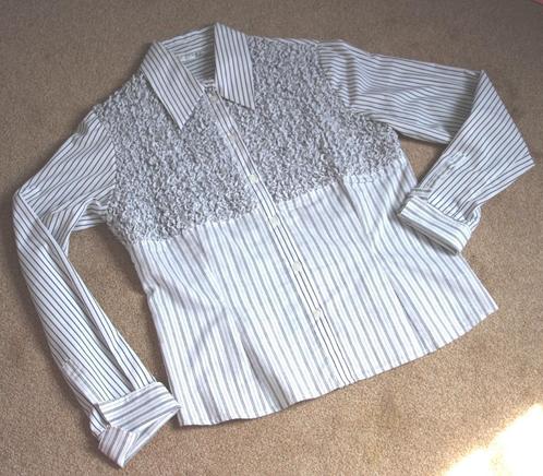 Blouse Falino Exclusive zwart wit (elastisch reliëf) maat 38, Kleding | Dames, Blouses en Tunieken, Zo goed als nieuw, Maat 38/40 (M)