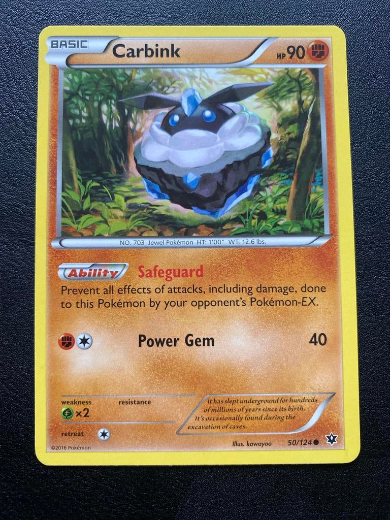 Carbink 50/124 Pokémon XY Fates Collide Packfresh Mint, Ophalen of Verzenden, Zo goed als nieuw, Losse kaart
