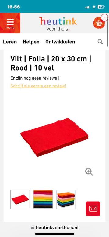 Vilt | Folia | 20 x 30 cm | rood | 9 vel beschikbaar voor biedingen