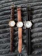 Heren horloge met leren band 3 stuks, Ophalen, Zo goed als nieuw, Leer, Overige merken