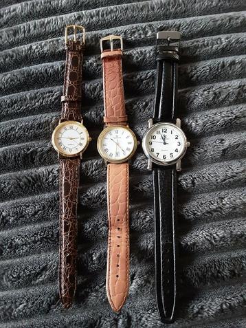 Heren horloge met leren band 3 stuks beschikbaar voor biedingen