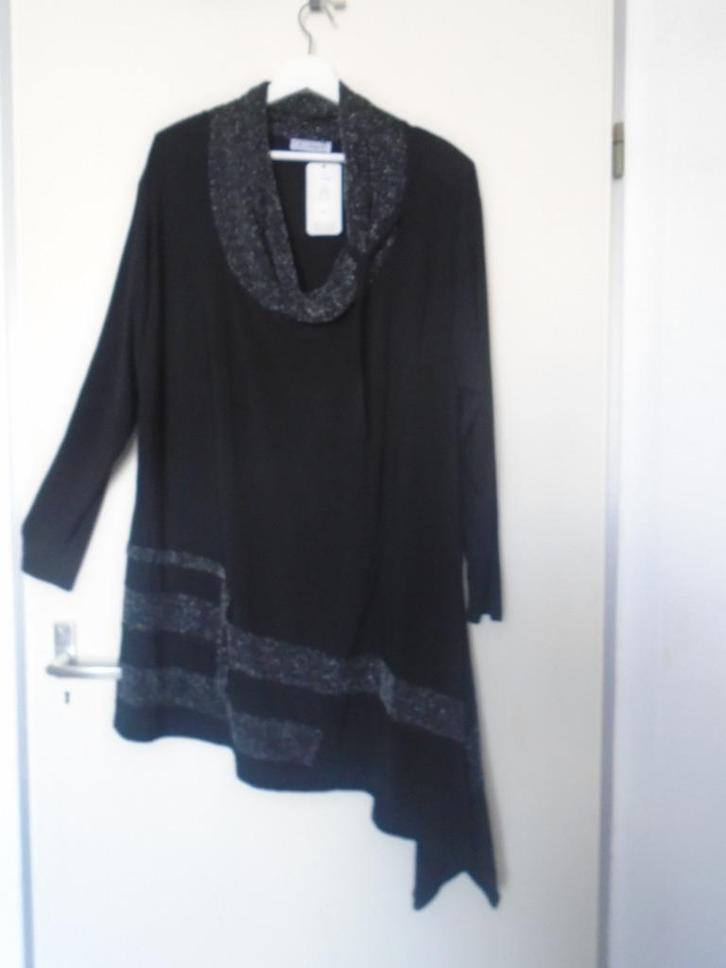 Magna A-Symmetrisch Tuniek Zwart Zilver maat 52/54 Nieuw, Kleding | Dames, Grote Maten, Nieuw, Blouse of Tuniek, Zwart, Verzenden