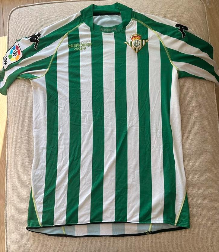 Real Betis Home Shirt 2008/2009 – Kappa – L – Groen Wit, Sport en Fitness, Voetbal, Zo goed als nieuw, Shirt, Maat L, Ophalen of Verzenden