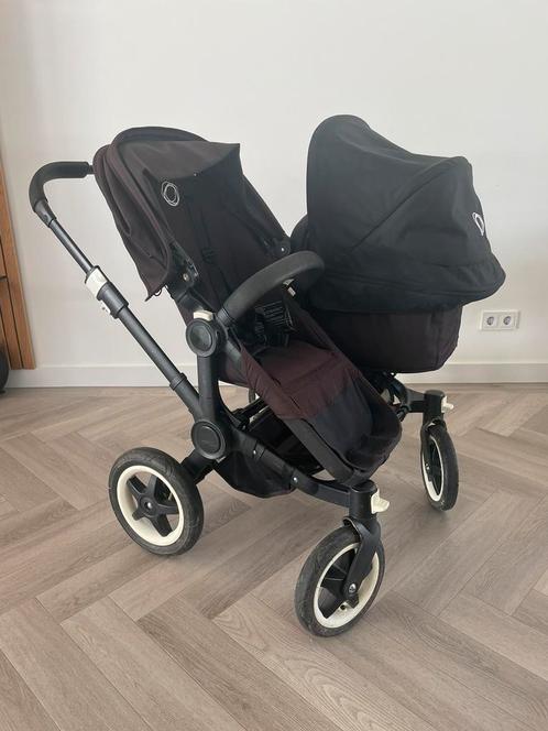 Bugaboo donkey duo, Kinderen en Baby's, Kinderwagens en Combinaties, Gebruikt, Combiwagen, Bugaboo, Duowagen, Luchtbanden, Met reiswieg