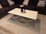 Zeer nette luxe salontafel melkglas 130x70x44, 100 tot 150 cm, Zo goed als nieuw, Minder dan 50 cm, Rechthoekig