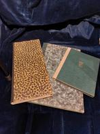 Drie onbeschreven oude Kasboeken met gemarmerde kaft, Ophalen of Verzenden, Gelezen