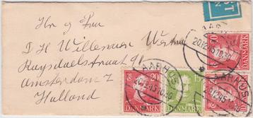 Denemarken envelop 20 dec. 1945 Aarhus - Amsterdam beschikbaar voor biedingen
