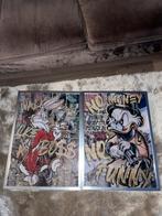 dagobert duck en buksbunny gangster schilderij, Ophalen of Verzenden