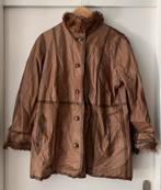 Mooie beige vintage lederen jas met nertskraag & bontvoering, Maat 38/40 (M), Verzenden, Beige, L’Etoile