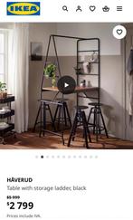 HÅVERUD Table with storage ladder, black, Ophalen, Zo goed als nieuw, 25 tot 50 cm, Minder dan 100 cm