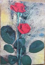 Gefeliciteerd - twee rode rozen - 1974, Verzenden, 1960 tot 1980, Gelopen, Overige thema's