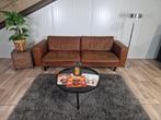 GRATIS LEVERING Driezits Bank Cognac 230x85 gereinigd, Rechte bank, Ophalen of Verzenden, 75 tot 100 cm, Zo goed als nieuw