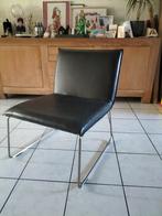 Zwarte lederlook stoel, Huis en Inrichting, Stoelen, Ophalen, Gebruikt, Eén