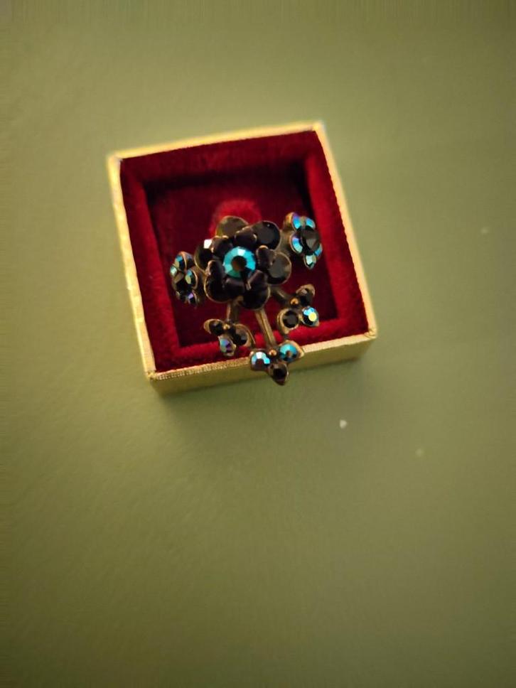 Vintage ring, Michal Negrin, kleur blauw, serie 1-a, Sieraden, Tassen en Uiterlijk, Ringen, Nieuw, Dame, 17 tot 18, Blauw, Overige materialen