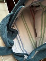 Badstof blauwe tas met rits en groene hammam doek, Ophalen of Verzenden, Nieuw, Blauw, Handdoek