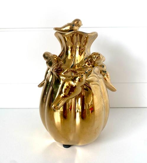 Daan kromhout vogeltjes vaasje goud, Antiek en Kunst, Antiek | Vazen, Ophalen of Verzenden