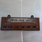 antiek, houten pijpenrekje voor 6 tabakspijpen met opschrift, Antiek en Kunst, Antiek | Woonaccessoires, Ophalen