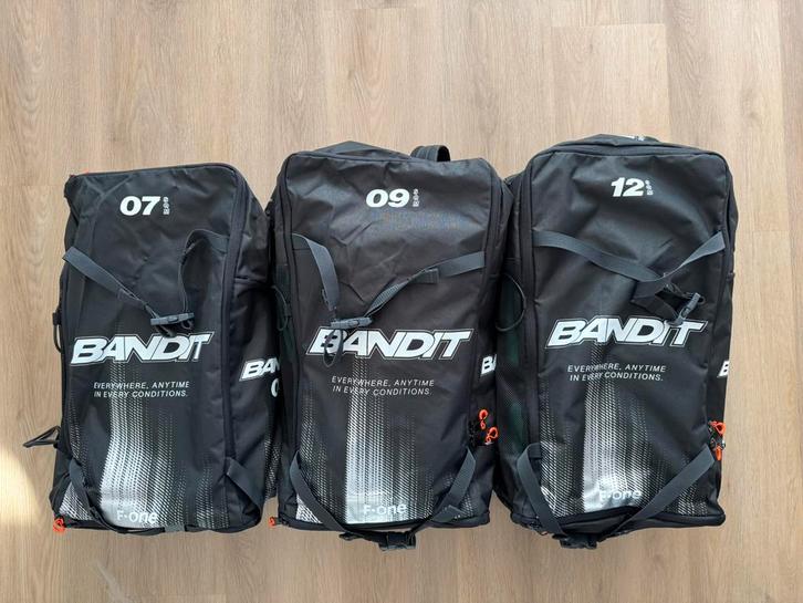 12m, 9m en 7m F-one Bandit 2025 F one Linx bar, Watersport en Boten, Kitesurfen, Zo goed als nieuw, Kitesurf-set, 12 m², Twintip