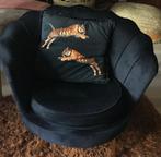 Schelpstoel, 2x. Zwart en luipaard, Ophalen, Overige materialen, Minder dan 75 cm, Zo goed als nieuw