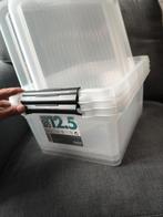 3x nieuw Plastic opberg kratten/dozen 12.5 litr, Doe-het-zelf en Verbouw, Kratten en Dozen, Ophalen, Doos, Minder dan 35 cm, Minder dan 50 cm