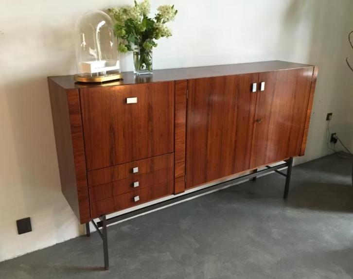 Dressoir Palisander -metalen onderstel -Hendrickx -Belform, Antiek en Kunst, Antiek | Meubels | Kasten, Ophalen