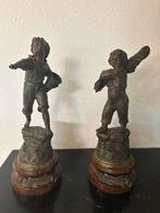 Antieke bronzen beelden – set van 2 (Par Rancoulet), Antiek en Kunst, Antiek | Koper en Brons, Ophalen of Verzenden, Brons