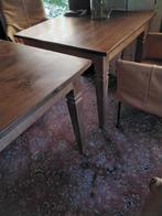 2 teakhouten tafeltjes, Huis en Inrichting, Ophalen, Gebruikt, 50 tot 100 cm, Vierkant