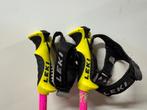 Leki Skistokken 105 cm roze zwart geel, met trigger S., Gebruikt, Stokken, 100 tot 140 cm, Skiën
