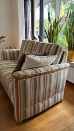 Beige gestreepte bank - 2 zitdieptes, Ophalen, 150 tot 200 cm, Tweepersoons, 75 tot 100 cm