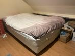 Tweepersoonsbed wit 220 x 180 boxspring, Ophalen, Gebruikt, Wit, Tweepersoons