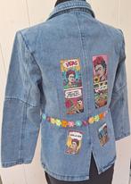 Frida Kahlo dames spijkerjasje, jeansjasje, denim, POP ART,, Ophalen of Verzenden, Nieuw, Maat 38/40 (M), Blauw