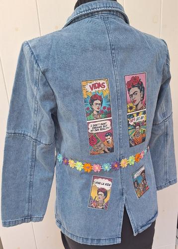 Frida Kahlo dames spijkerjasje, jeansjasje, denim, POP ART,  beschikbaar voor biedingen