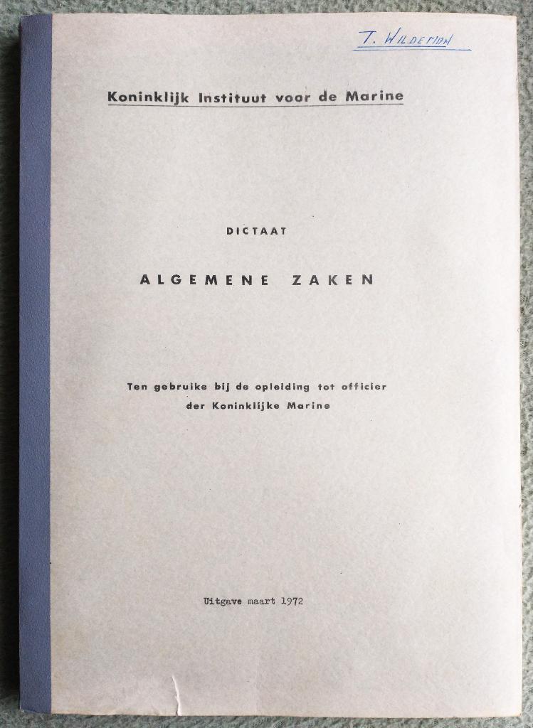 Dictaat Algemene Zaken Koninklijke Marine, Verzenden, Marine, Nederland, Boek of Tijdschrift