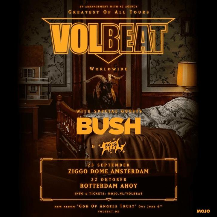 2 tickets voor Volbeat in Ahoy Rotterdam op 22 oktober, Tickets en Kaartjes, Concerten | Pop, Twee personen, Oktober