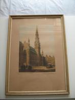 Originele gravure illustratie 1885 Brussels stadhuis België., Ophalen