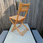 3x Vintage klapstoel rotan webbing hout frame jaren 80, Gebruikt, Rotan, Ophalen of Verzenden, Nvt