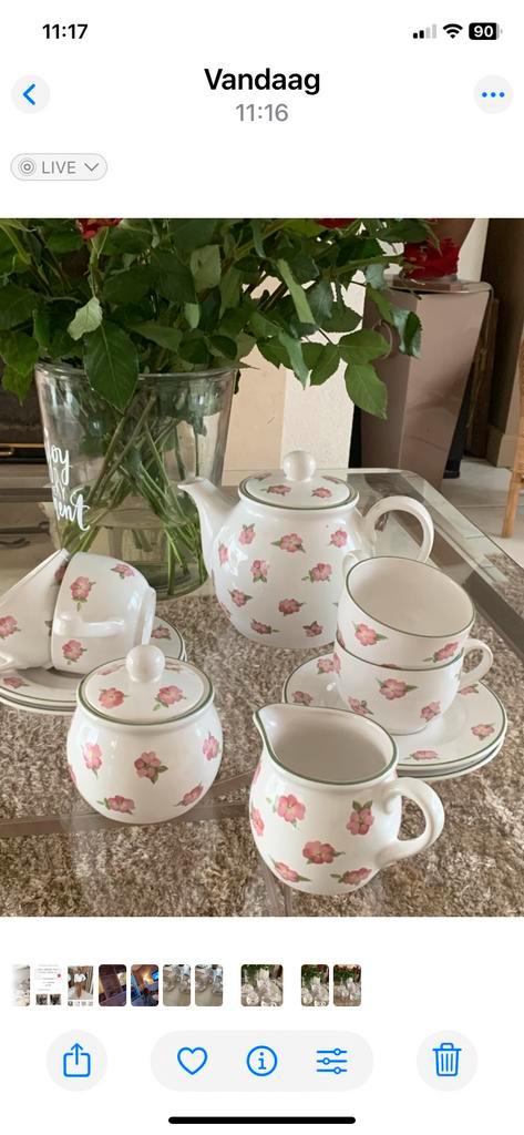 Marjolein Bastin Theeservies Duinroosje, Huis en Inrichting, Keuken | Servies, Zo goed als nieuw, Compleet servies, Overige stijlen