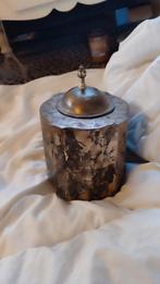 Antieke verzilverde theebus of snuisterijendoos, Antiek en Kunst, Antiek | Goud en Zilver, Ophalen, Zilver